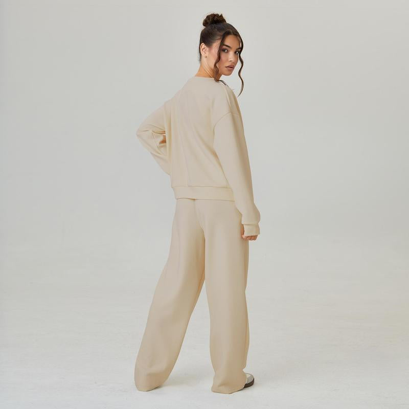 Katchme&Aerkyn Women'S Slouchy Solid Color V Neck Long Sleeve Button Cardigan & Drawstring Waist Trousers Co-Ord, Soft Two Piece Outfits for Fall & Winter(Cn)