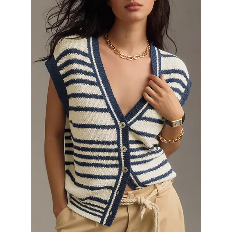 Dokotoo Women'S V Neck Sleeveless Sweater Vest Casual Solid Cap Sleeve Knit Pullover Tank Tops 2025 Clothes