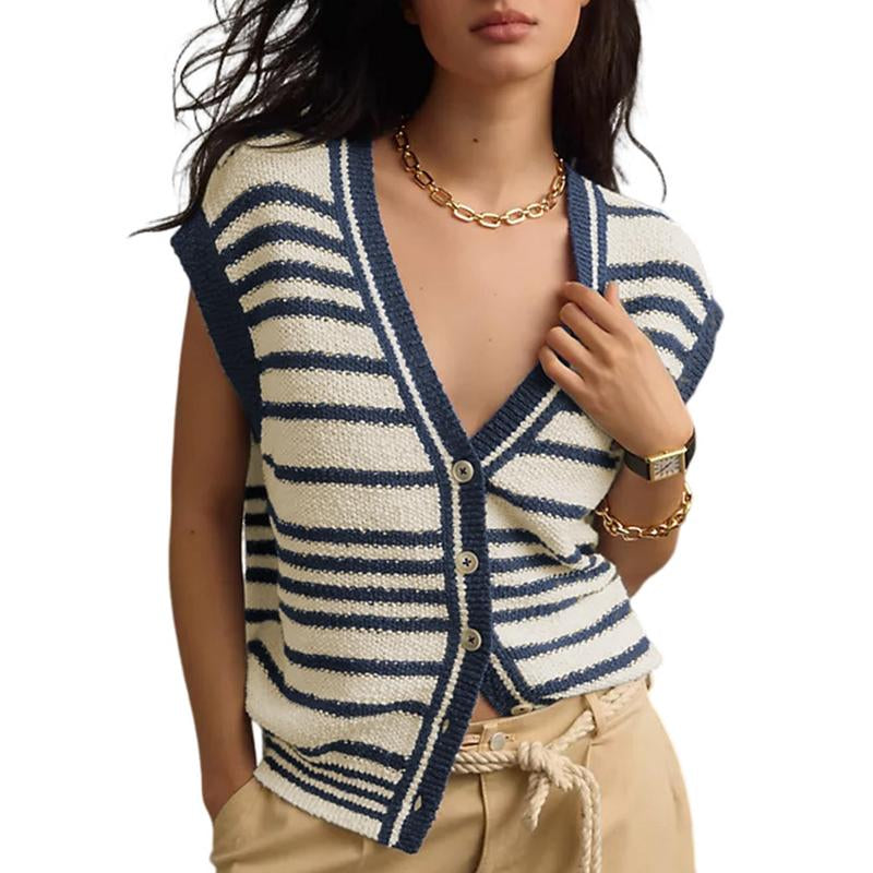 Dokotoo Women'S V Neck Sleeveless Sweater Vest Casual Solid Cap Sleeve Knit Pullover Tank Tops 2025 Clothes