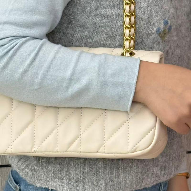 Elegant Black Quilted Crossbody Bag for Women, Classic Small Purse with Gold Chain Strap | Stylish Vegan Leather Shoulder Bag | Versatile Evening Handbag for Dating and Parties | Timeless Fashion Gifts for Her