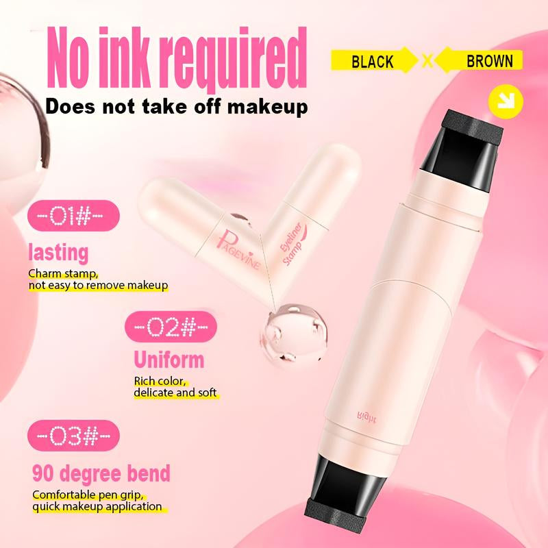 Rotating Eyeliner Stamp Pen – Dual-Head Design with Wing Stamp, Quick-Dry, Long-Lasting, Smudge-Proof for Easy Cat Eye, Sharp Winged Lines & All-Day Makeup Wear - Women'S Cosmetics, Makeup Tools, Tiktokshopblackfriday, Christmas Gifts.