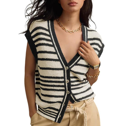 Dokotoo Women'S V Neck Sleeveless Sweater Vest Casual Solid Cap Sleeve Knit Pullover Tank Tops 2025 Clothes