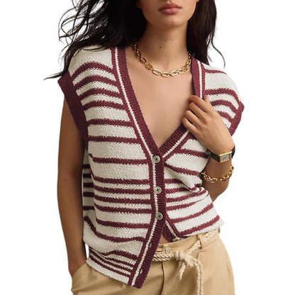 Dokotoo Women'S V Neck Sleeveless Sweater Vest Casual Solid Cap Sleeve Knit Pullover Tank Tops 2025 Clothes