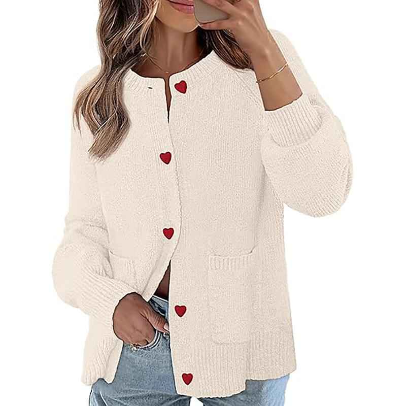 MEROKEETY Women'S Cardigan Sweaters 2025 Fall Trendy Chunky Knit Button up Cute Winter Long Sleeve Open Front Coats