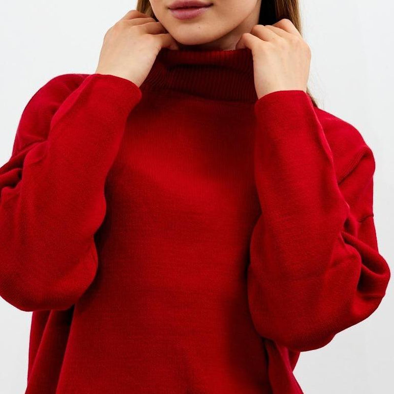 Women'S Cropped Oversized Turtleneck Sweater Solid Color Turtleneck Cropped Oversize Sweater Striped