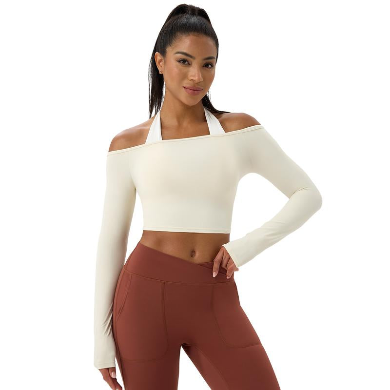 Cici Five Cold Shoulder Top Relaxed Fit Ribbed Knit for Lounge & Date Night Cozy Breathable Versatile Pullover
