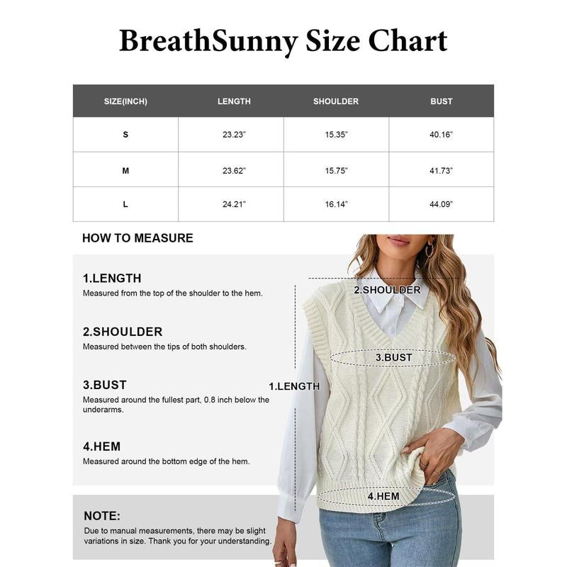 Breathsunny Women'S V Neck Knit Sweater Vest Fall Houndstooth Sleeveless Pullover Crop Knitwear Preppy Style Tank Tops 2024