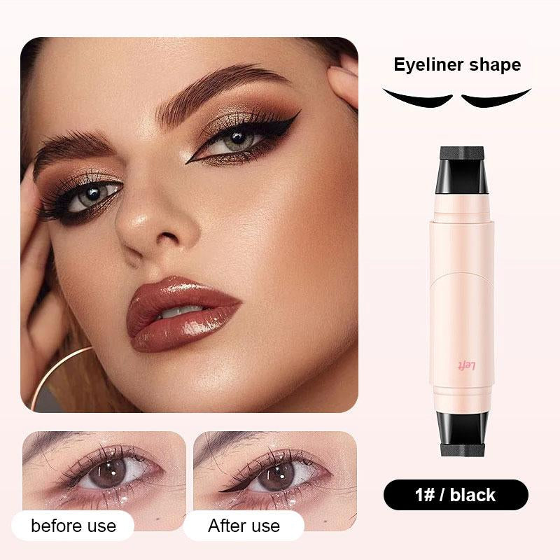 Rotating Eyeliner Stamp Pen – Dual-Head Design with Wing Stamp, Quick-Dry, Long-Lasting, Smudge-Proof for Easy Cat Eye, Sharp Winged Lines & All-Day Makeup Wear - Women'S Cosmetics, Makeup Tools, Tiktokshopblackfriday, Christmas Gifts.