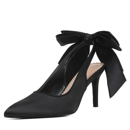 CYNLLIO Womens Heeled Pumps Closed Pointed Toe Stiletto High Heels Jennifers Body Heels Bowknot Ribbon Slingback Comfy Slip on Party Wedding Prom Bridal Evening Dating Work Casual Teacup Pump Fashionable Summer Fall Winter Dressy Shoes