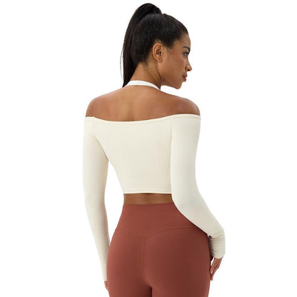 Cici Five Cold Shoulder Top Relaxed Fit Ribbed Knit for Lounge & Date Night Cozy Breathable Versatile Pullover