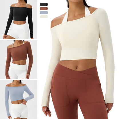 Cici Five Cold Shoulder Top Relaxed Fit Ribbed Knit for Lounge & Date Night Cozy Breathable Versatile Pullover